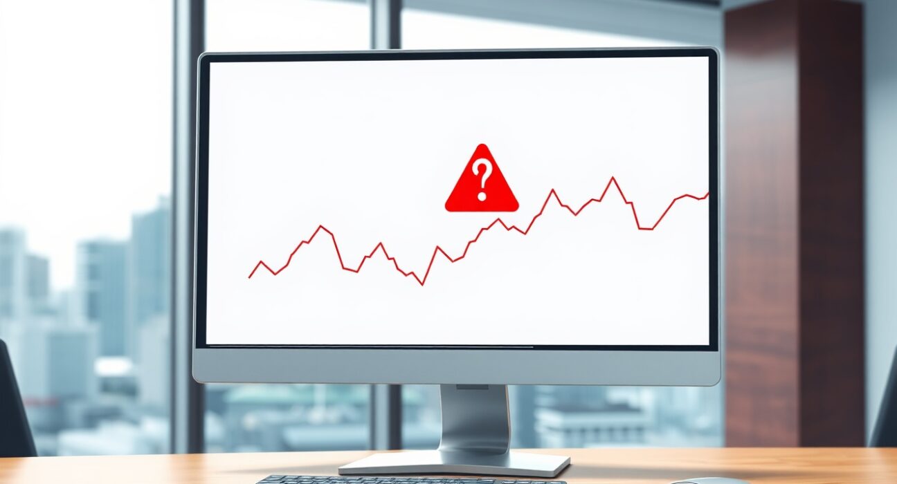 Bithumb exchange delisting watchlist announcement on a trading desk monitor in Seoul.