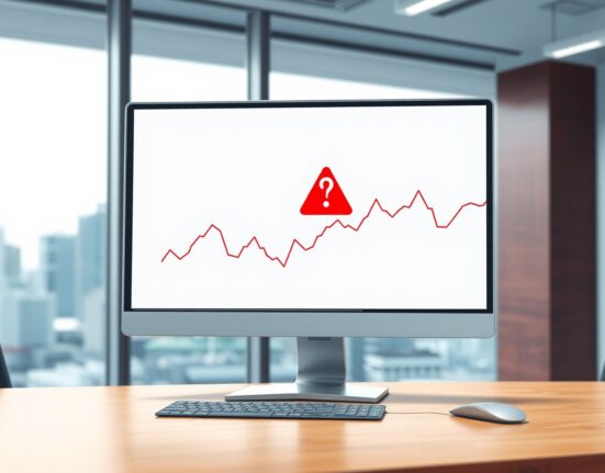 Bithumb exchange delisting watchlist announcement on a trading desk monitor in Seoul.