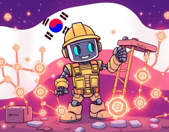 Cartoon illustration of Bithumb DYDX suspension for network upgrade maintenance