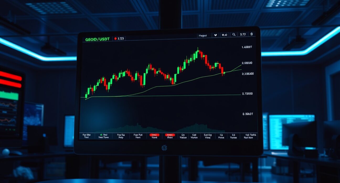 Cryptocurrency trading screen showing GEOD token on a digital exchange interface.