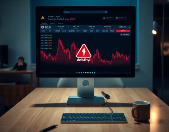 Bithumb exchange interface showing a delisting warning alert for Humanity (H) token