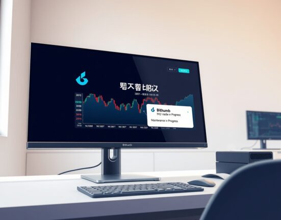 Bithumb exchange interface showing INJ trading pair during maintenance for network upgrade.