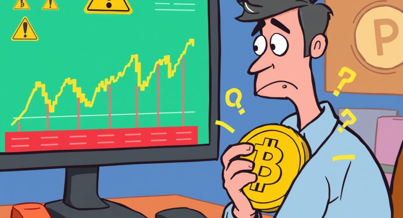 Critical Bithumb investment warning illustration showing cryptocurrency risks and investor protection