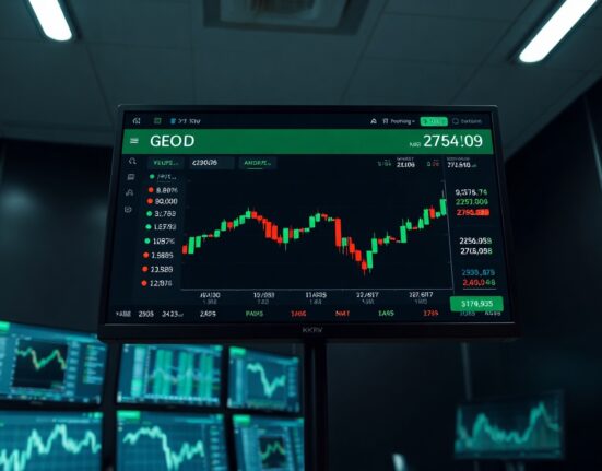 Bithumb GEOD KRW trading pair interface on a monitor in a trading environment