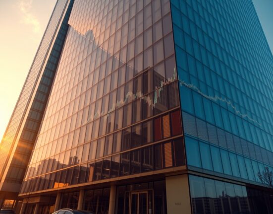Exterior of a modern office building in Seoul, South Korea, representing the headquarters of the cryptocurrency exchange Bithumb.