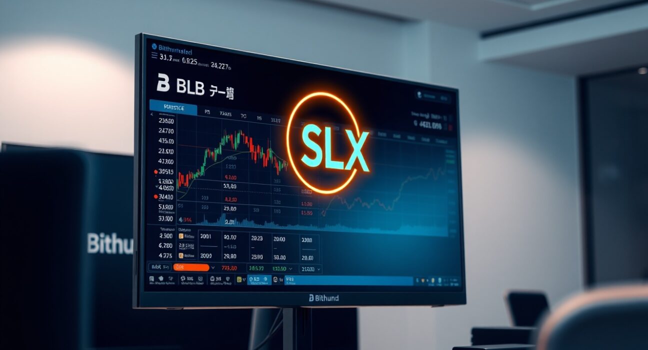 Bithumb trading interface displaying Solstice (SLX) token listing announcement