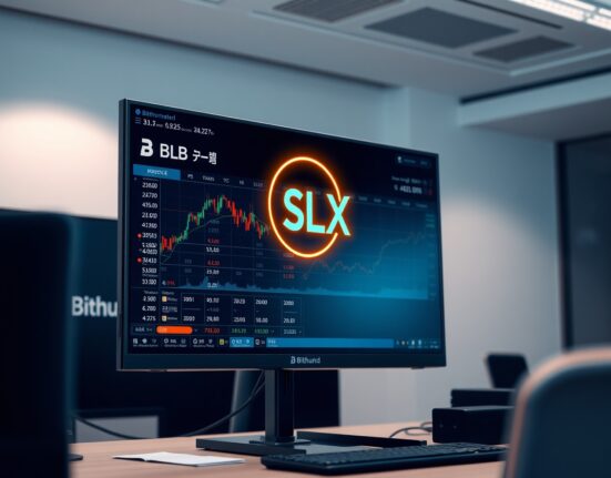 Bithumb trading interface displaying Solstice (SLX) token listing announcement