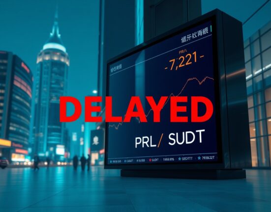 Bithumb postpones PRL listing due to circulating supply verification, digital trading interface showing delay notice