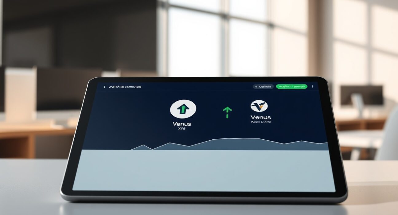 Bithumb exchange interface showing Venus (XVS) token removed from the delisting watchlist.