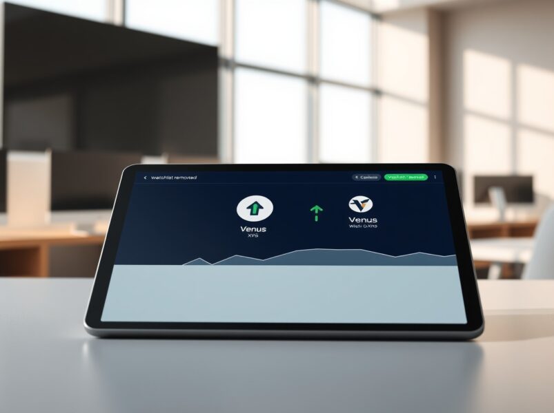 Bithumb exchange interface showing Venus (XVS) token removed from the delisting watchlist.