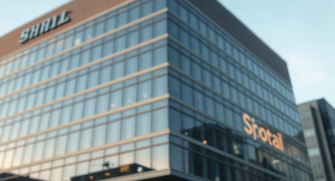 Bithumb exchange building in Seoul with digital currency symbols