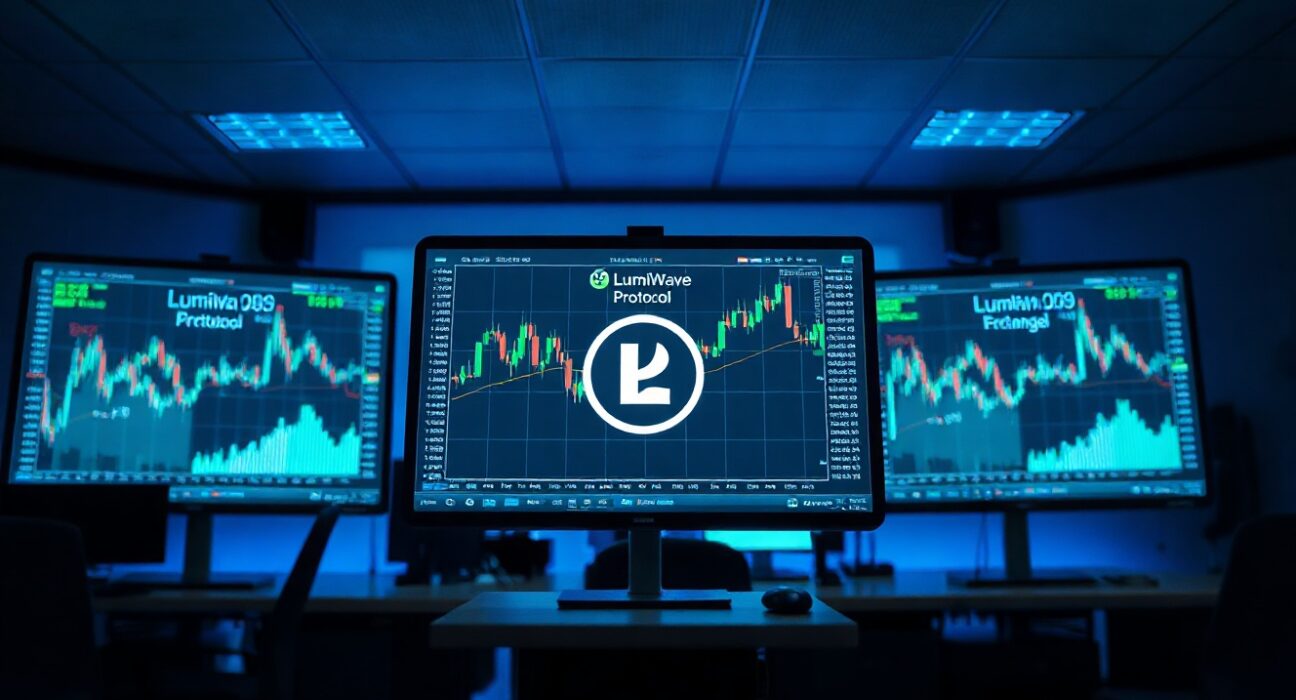 Bithumb exchange trading screen showing LumiWave (LWP) token during network upgrade suspension.