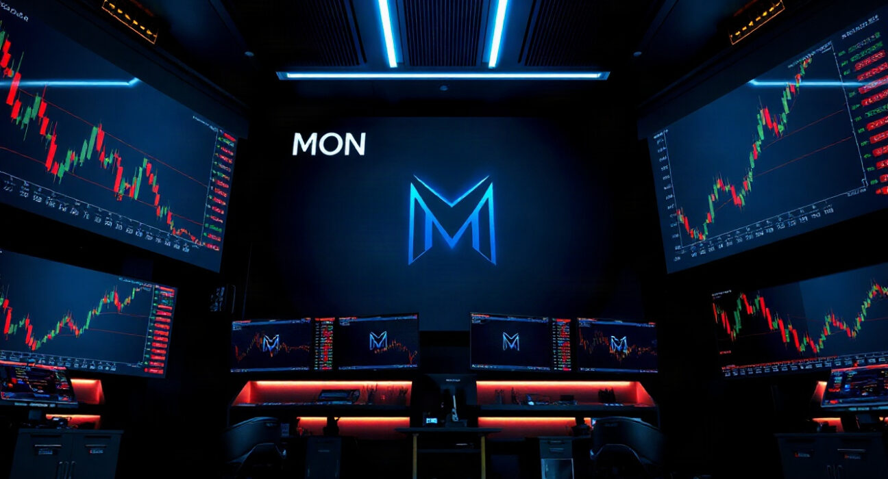 Bithumb exchange screens showing Monad (MON) trading charts and ticker symbol