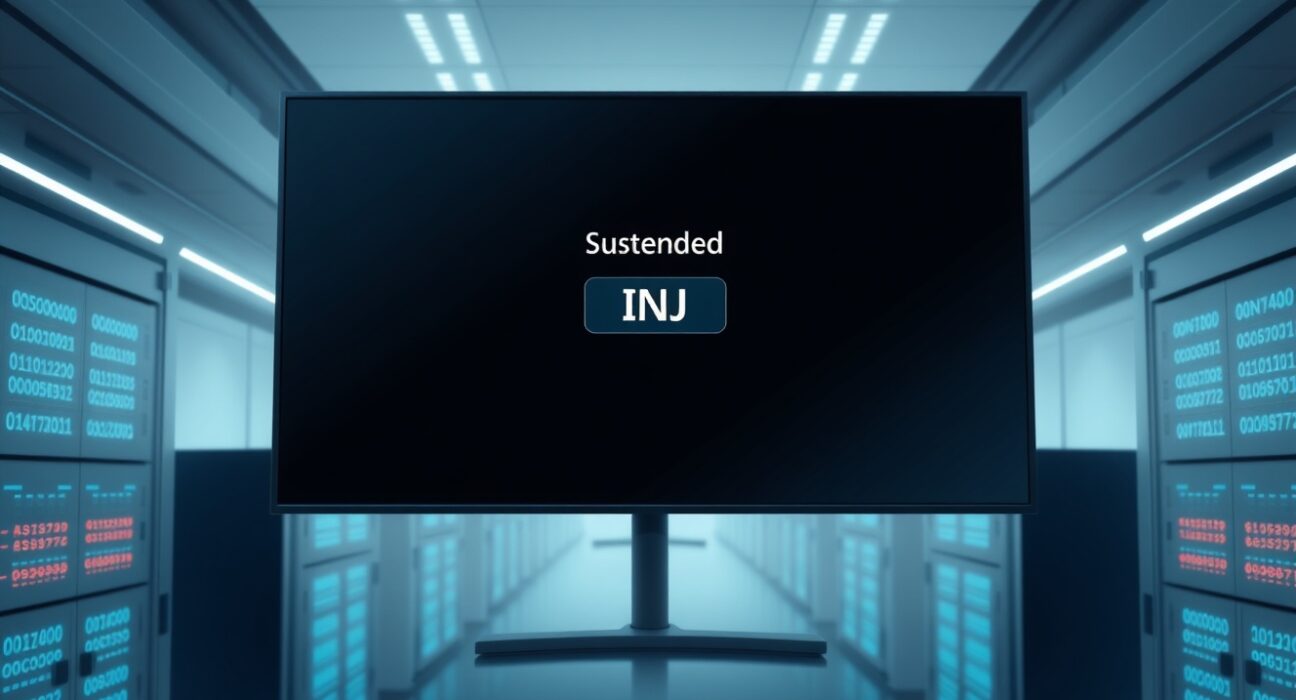 Bithumb suspends INJ deposits and withdrawals for network upgrade on a digital exchange interface.