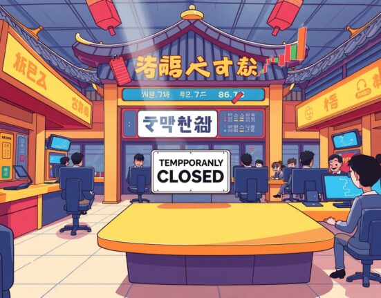 Bithumb USDT market temporary closure showing exchange platform with waiting traders