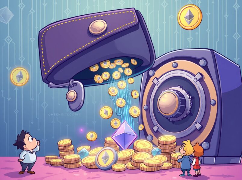 Bitmain wallet ETH withdrawal depicted as animated digital coins flowing into secure crypto storage