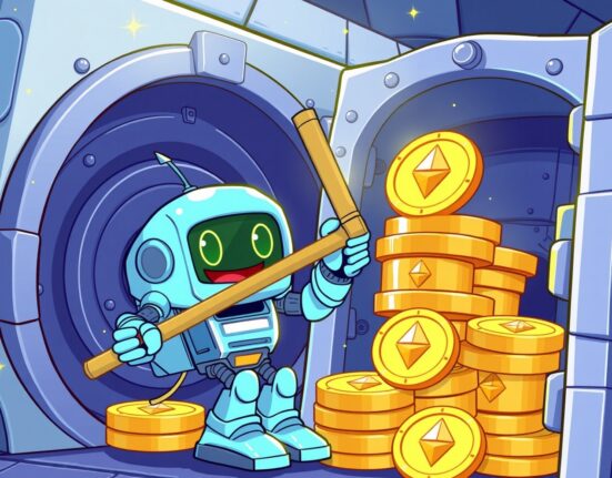 Cartoon illustration of Bitmine's massive Ethereum investment and accumulation strategy.