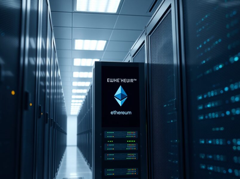 Bitmine's Ethereum staking operation in a secure data center, representing a $6.7 billion investment.