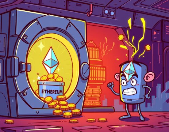 Strategic illustration of Bitmine acquiring a massive Ethereum vault, symbolizing institutional crypto investment confidence.