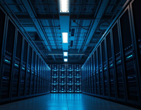 Bitmine ETH stake in a high-tech data center, representing institutional Ethereum staking infrastructure.