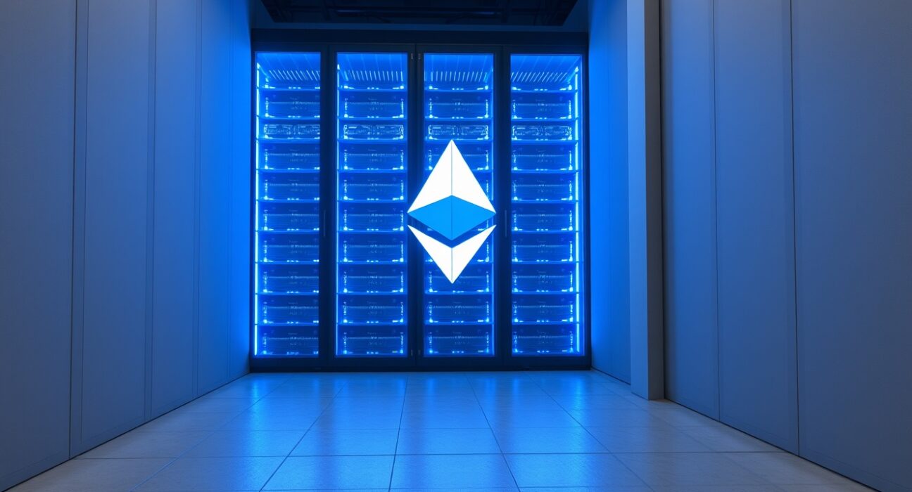 Bitmine's strategic Ethereum investment represented in a secure data center environment.