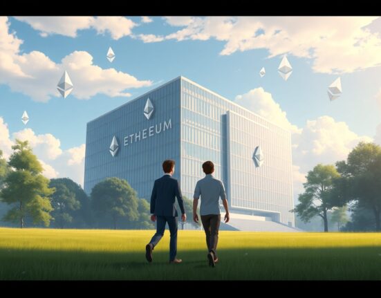 Vitalik Buterin and Sam Altman attending the pivotal Bitmine shareholder meeting on corporate expansion.