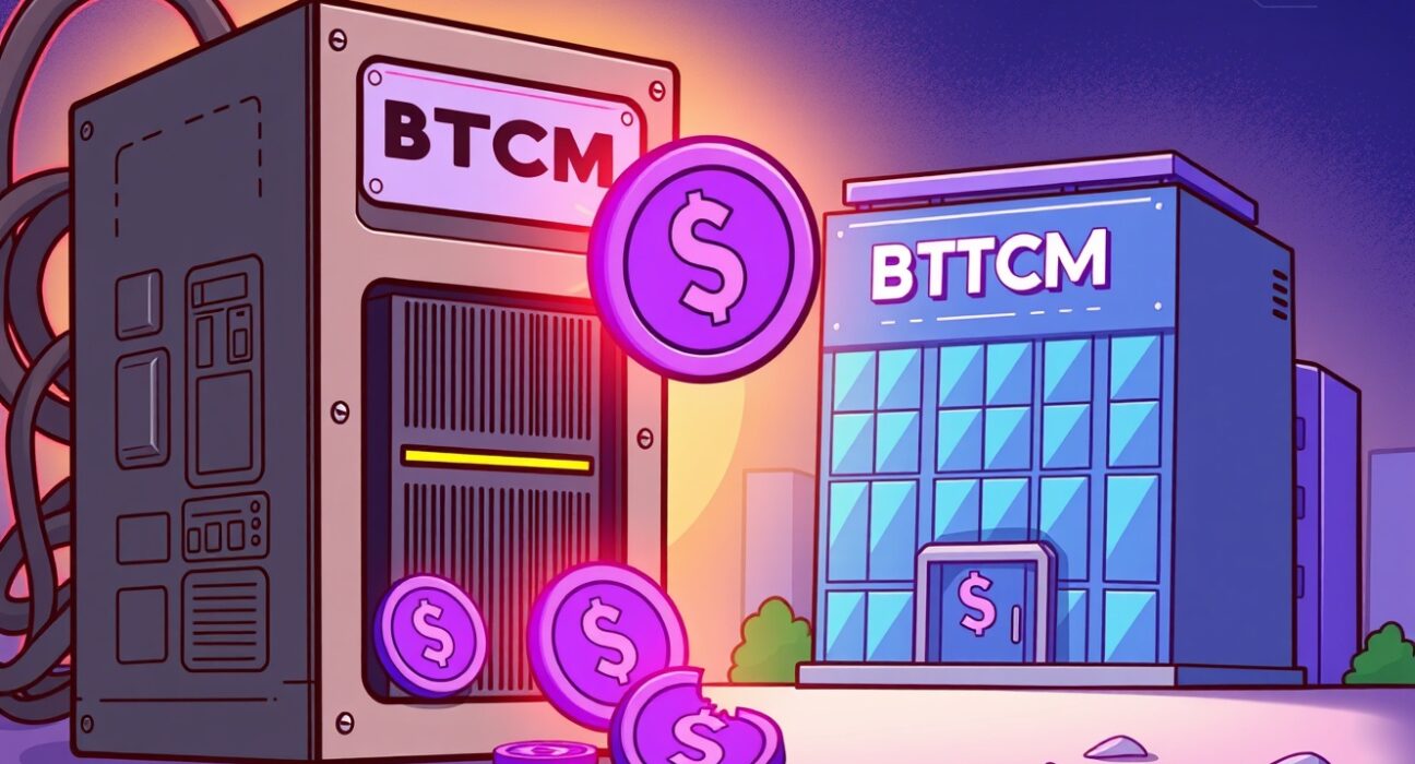 A cartoon illustration symbolizing Bitmining's strategic Bitmining SOL purchase, representing significant growth in its digital asset portfolio.