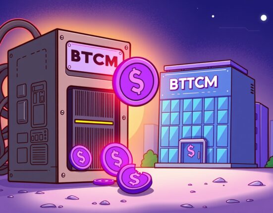 A cartoon illustration symbolizing Bitmining's strategic Bitmining SOL purchase, representing significant growth in its digital asset portfolio.