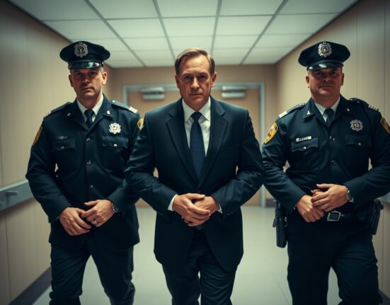 BitRiver founder Igor Runets escorted by police in courthouse hallway on fraud charges