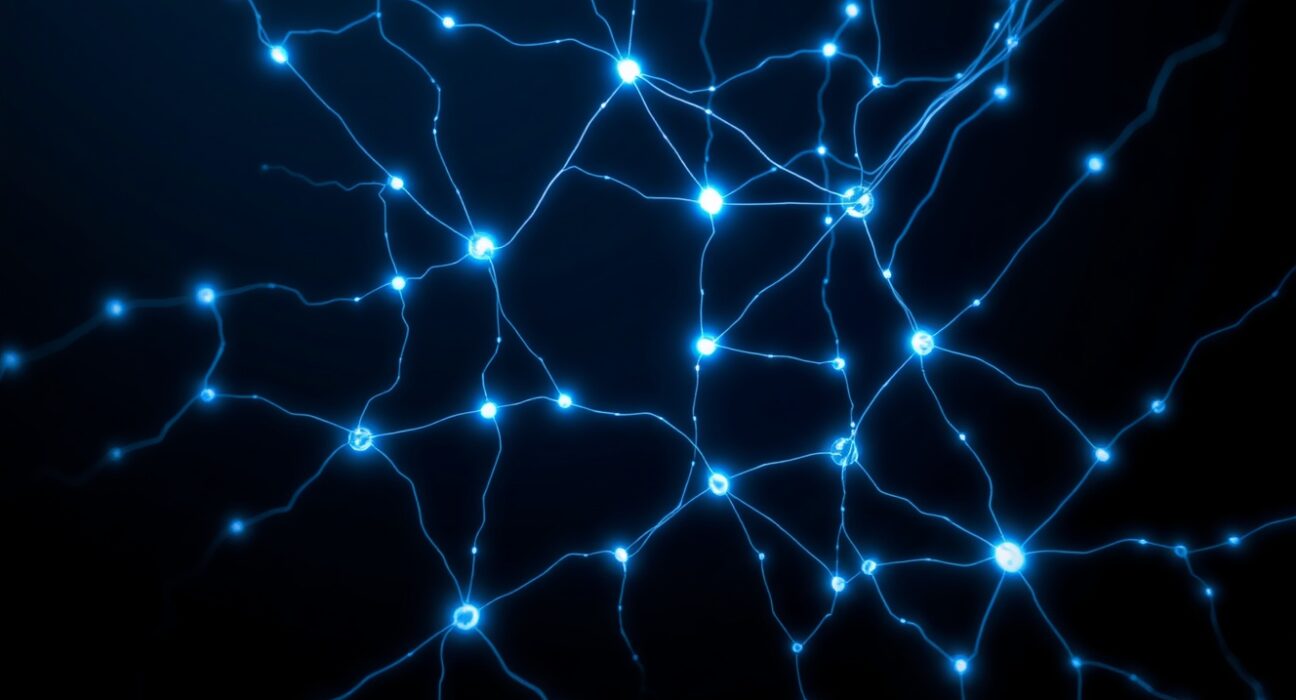 Bittensor TAO AI cryptocurrency neural network representing decentralized machine learning.