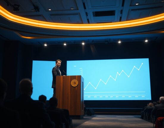 Bitwise CEO Hunter Horsley speaking at the 2026 Consensus conference, declaring the end of the crypto market's four-year cycle.