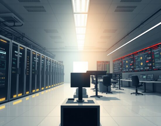 Split scene showing early AI server room from 2015 transitioning to a modern crypto trading floor