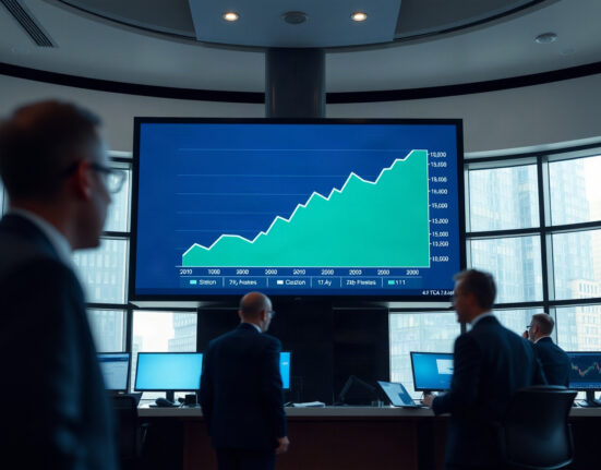 Financial screen showing rising investment chart, representing BSOL ETF inflows