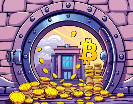 BlackRock Bitcoin deposit flowing from institutional vault to crypto exchange platform