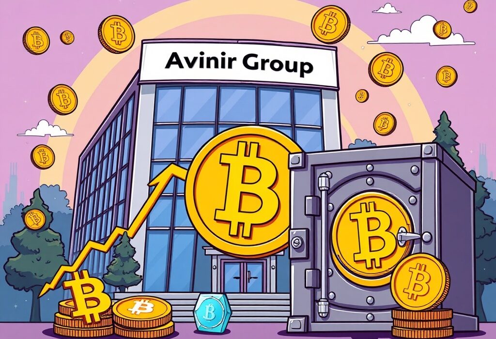 A cartoon illustration of a large investment flowing into a BlackRock Bitcoin ETF, symbolizing significant institutional Bitcoin investment.