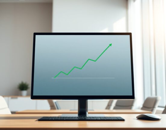 Professional trading desk monitoring BlackRock Bitcoin ETF performance and financial inflows.