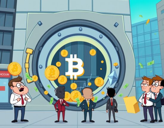 BlackRock Bitcoin Ethereum deposit shown as digital assets flowing from institutional vault to exchange platform