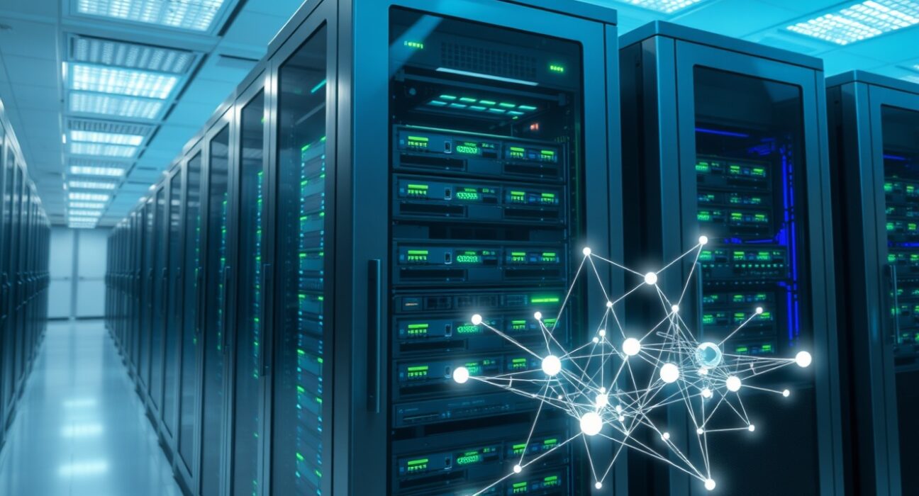 Secure institutional data center for cryptocurrency custody like BlackRock uses with Coinbase Prime.