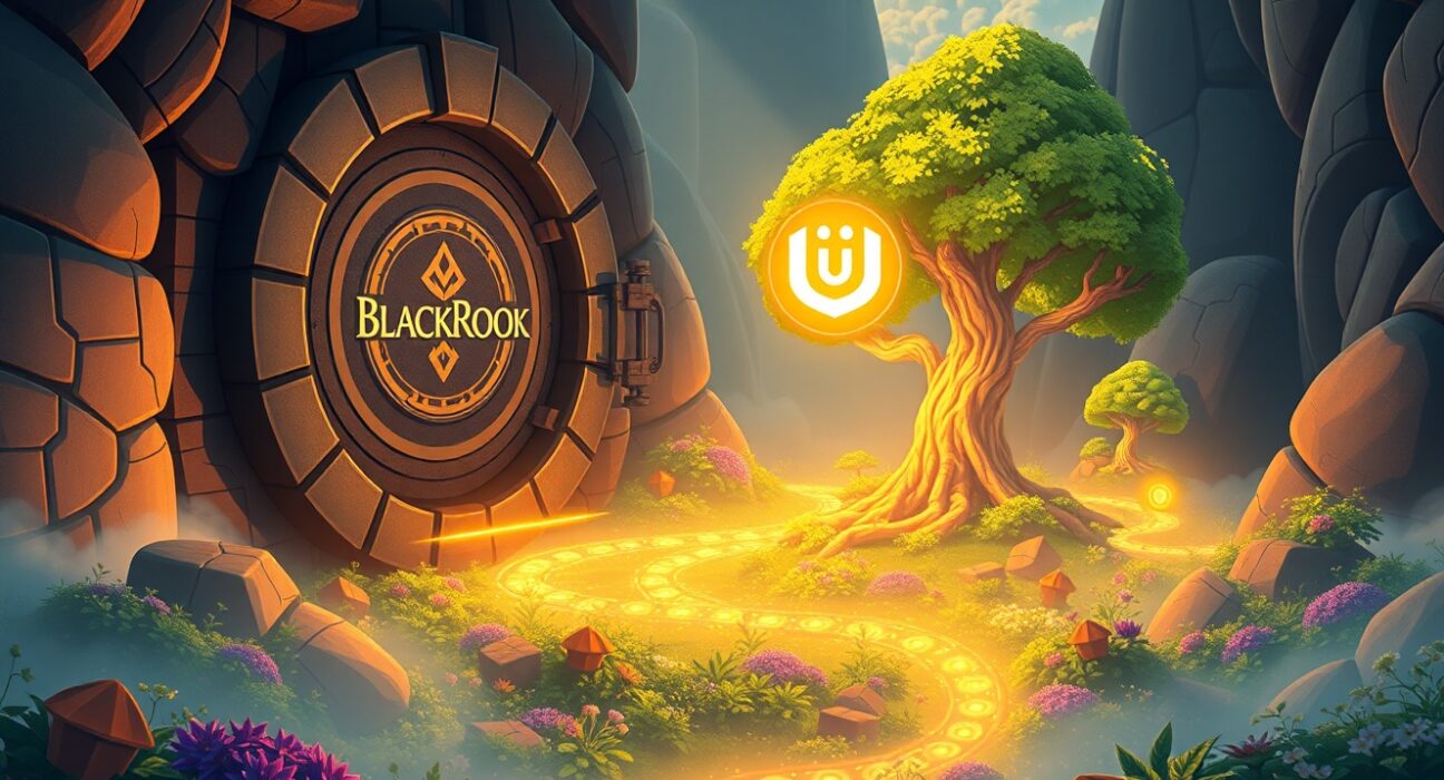 BlackRock's BUIDL tokenized fund integrating with the Uniswap decentralized exchange for institutional trading.