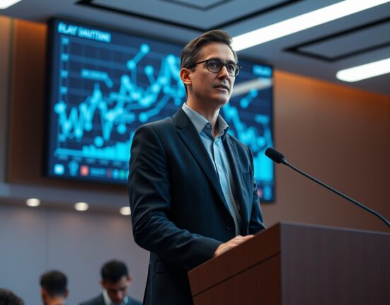 BlackRock COO speaking at a conference about cryptocurrency demand and blockchain technology