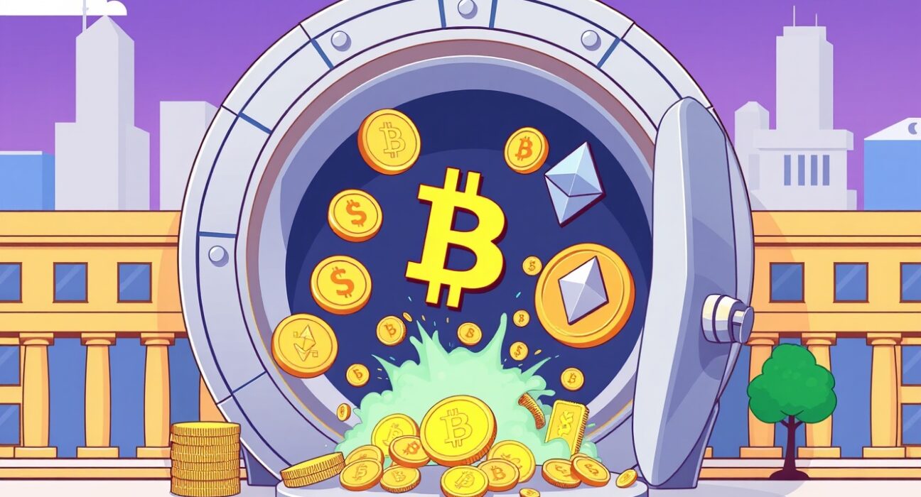 BlackRock crypto deposits flowing from institutional vault to exchange platform