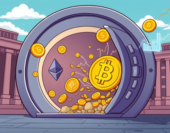 BlackRock crypto investment showing Bitcoin and Ethereum flowing into institutional vault