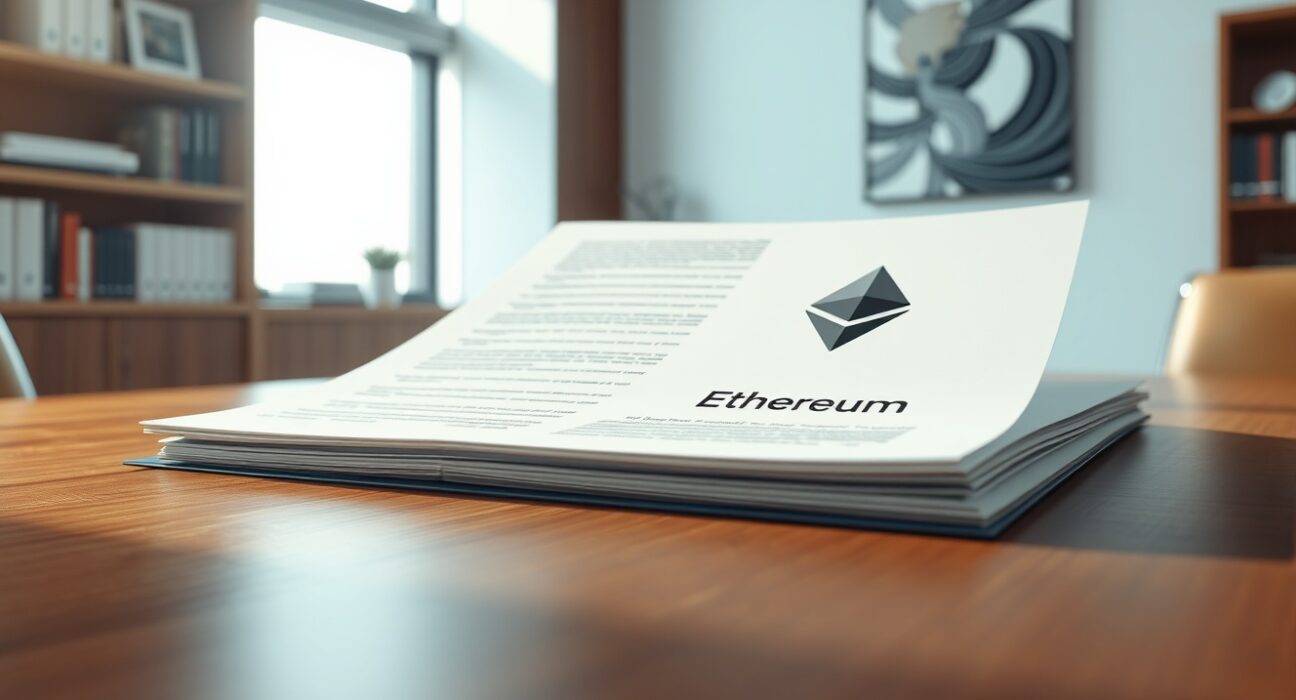 BlackRock's SEC filing document for its Ethereum staking ETF with a reduced 10% fee proposal.