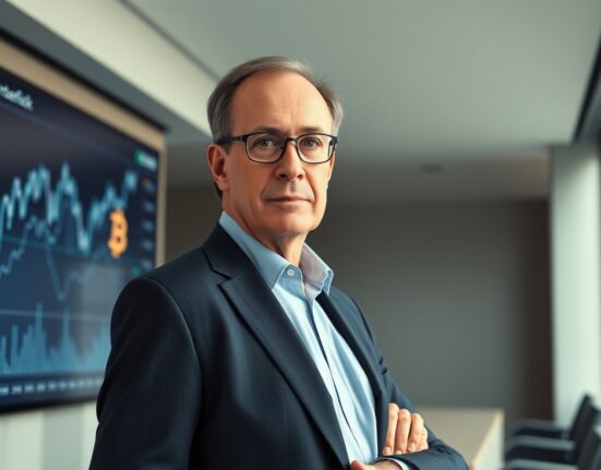 BlackRock Chairman Larry Fink discussing the firm's cryptocurrency and Bitcoin ETF strategy.