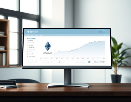 BlackRock iShares dashboard featuring the new Ethereum staking ETF ticker ETHB on a professional trading monitor.