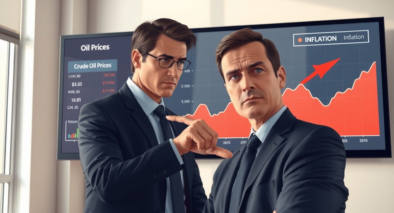 Financial analyst reviewing US March CPI data showing inflation pressure from Middle East conflict