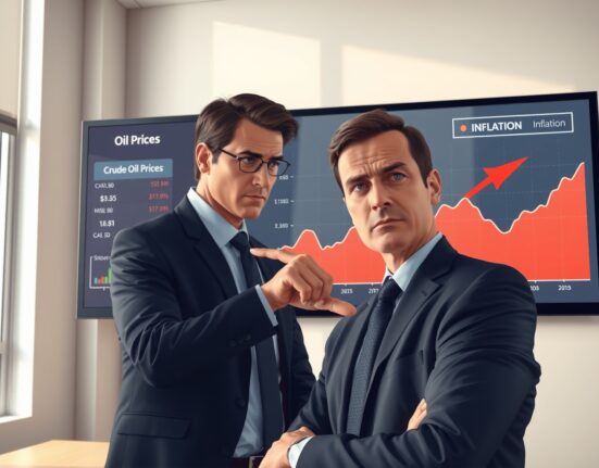 Financial analyst reviewing US March CPI data showing inflation pressure from Middle East conflict