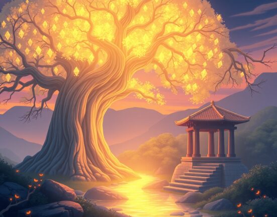 Conceptual representation of BlackRock's staked Ethereum ETF bridging traditional finance and blockchain technology.