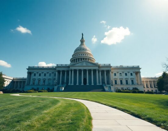 U.S. Capitol building on a sunny day, representing legislative action on crypto regulation