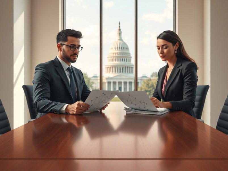 Blockchain Leadership Fund policy meeting in Washington D.C. with U.S. Capitol view